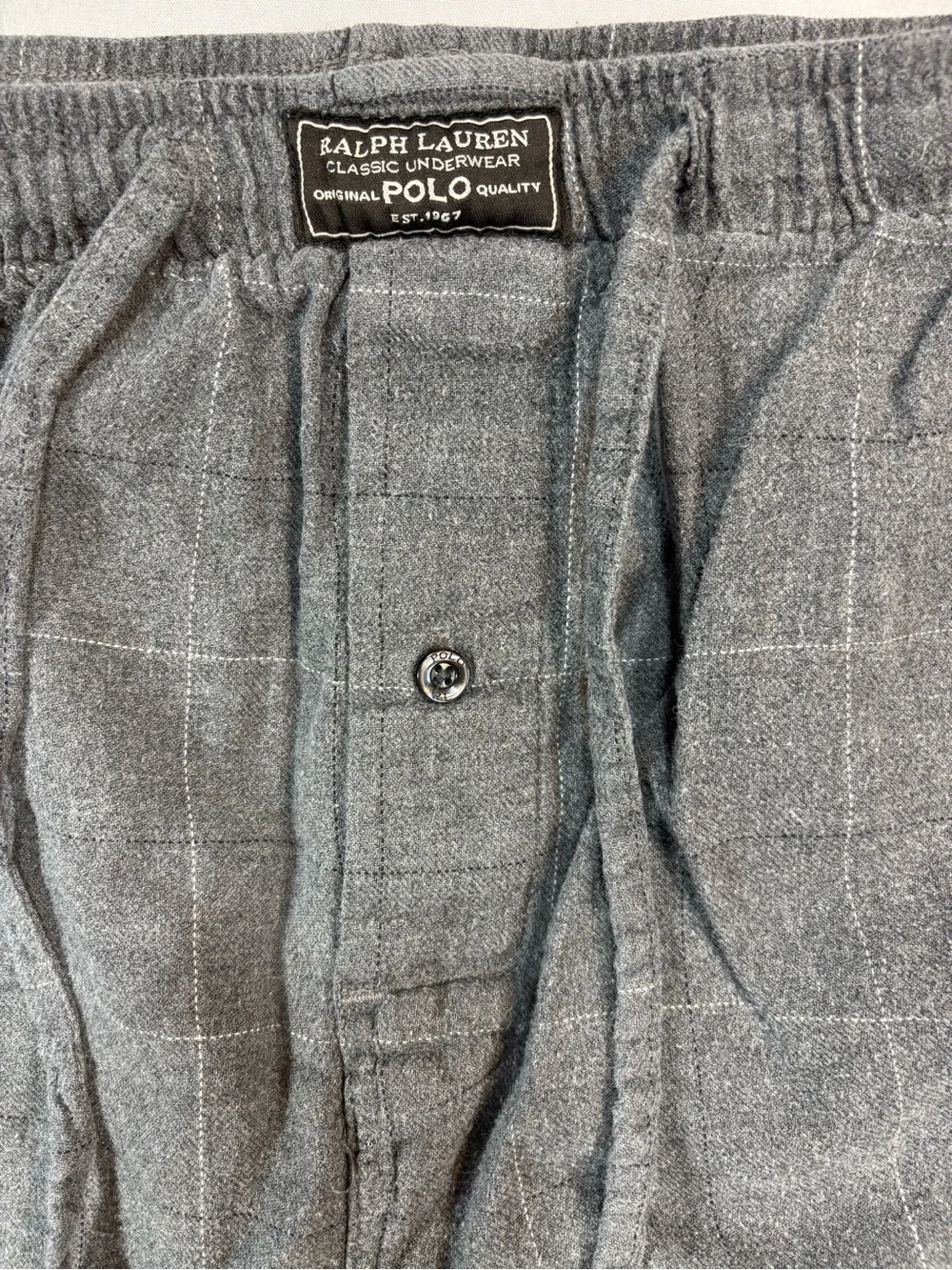 Ralph Lauren Gray Plaid Drawstring Lounge Pants
